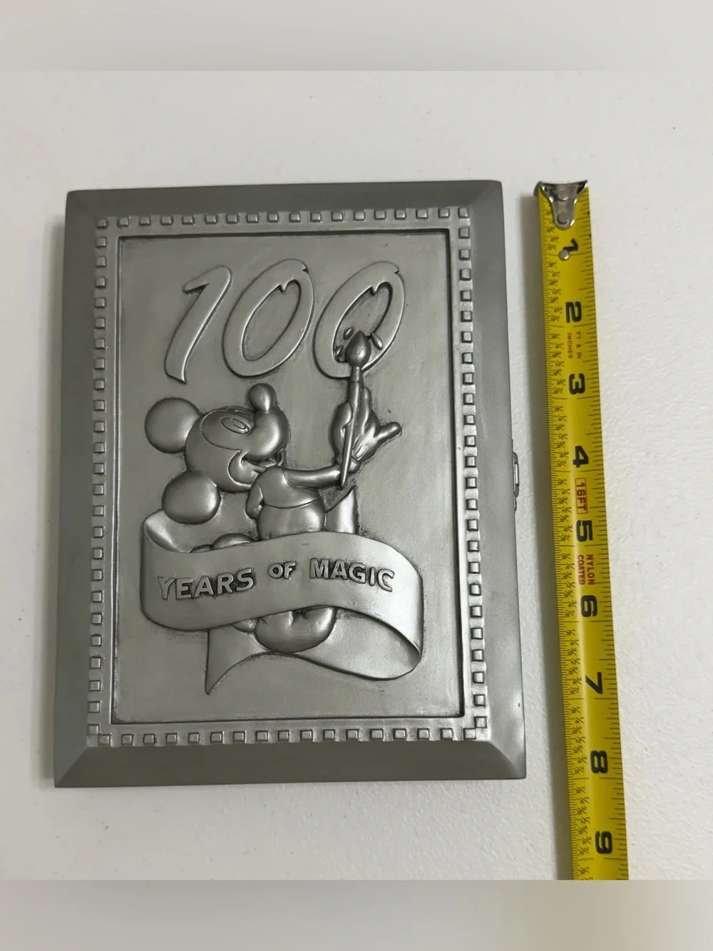 Disney Parks Pewter 100 Years Of Magic Photo Frame & Mickey Pin Set Vintage⁠